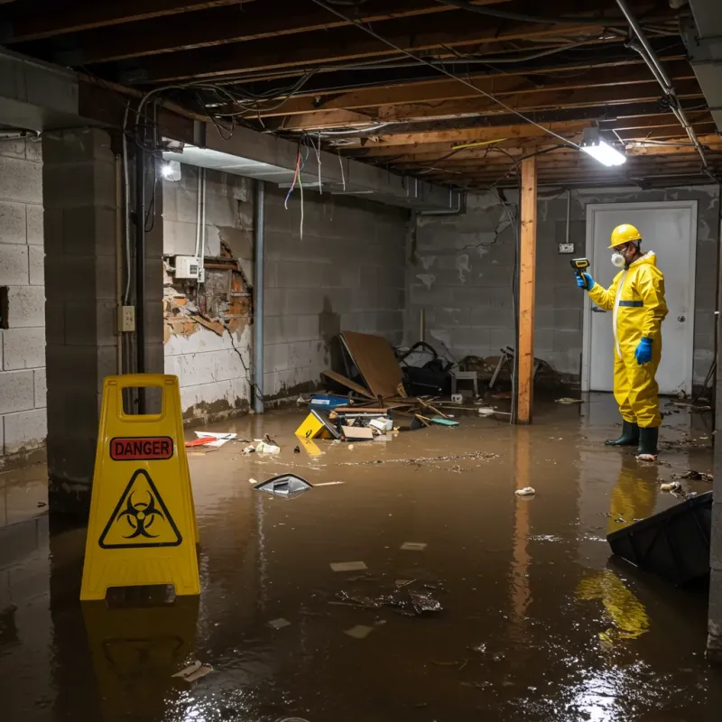 Flooded Basement Electrical Hazard in Linden, AL Property